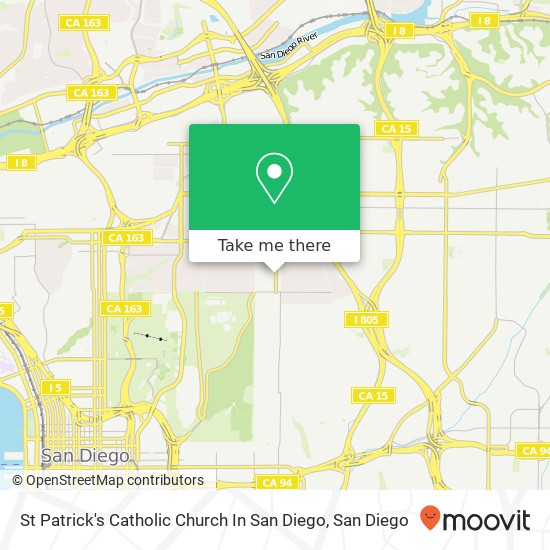 St Patrick's Catholic Church In San Diego map