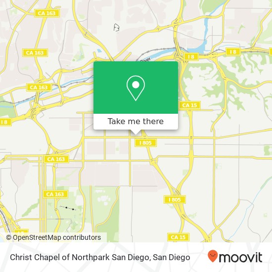 Mapa de Christ Chapel of Northpark San Diego