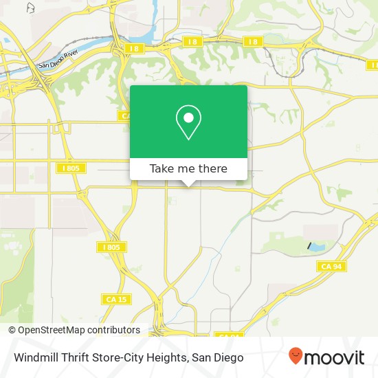 Mapa de Windmill Thrift Store-City Heights