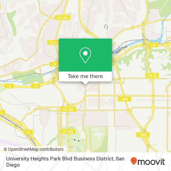 Mapa de University Heights Park Blvd Business District