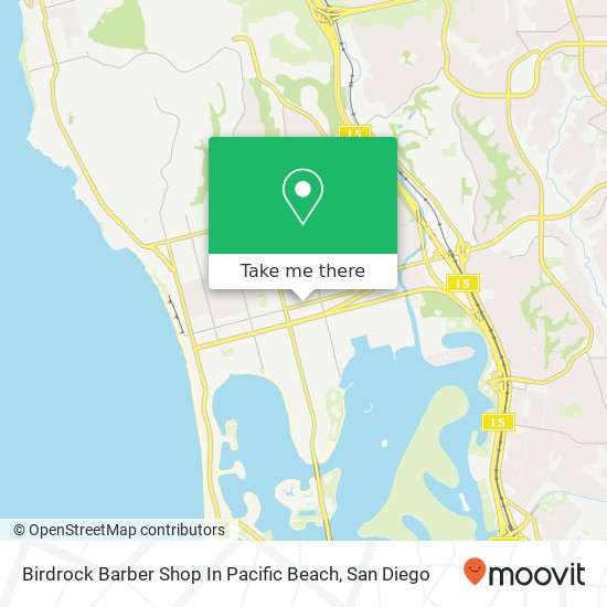 Mapa de Birdrock Barber Shop In Pacific Beach