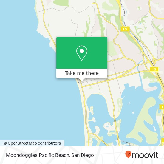 Mapa de Moondoggies Pacific Beach
