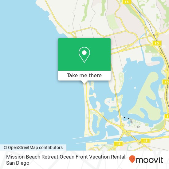 Mapa de Mission Beach Retreat Ocean Front Vacation Rental