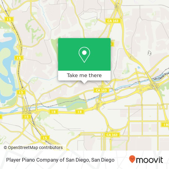 Mapa de Player Piano Company of San Diego