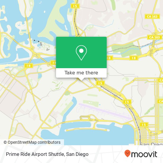 Prime Ride Airport Shuttle map