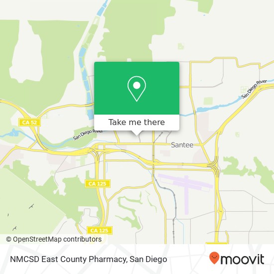 NMCSD East County Pharmacy map