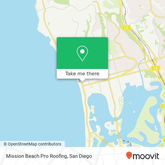 Mission Beach Pro Roofing map