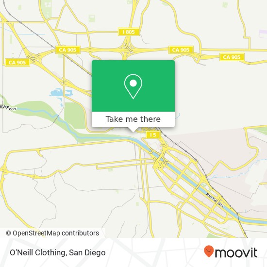 Mapa de O'Neill Clothing, San Ysidro, CA 92173