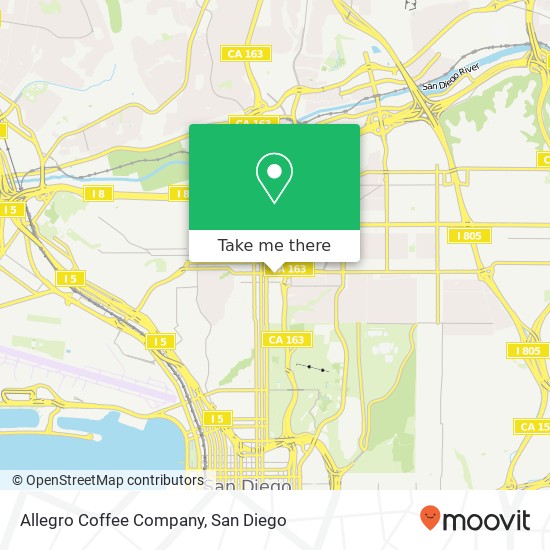 Mapa de Allegro Coffee Company, 711 University Ave San Diego, CA 92103