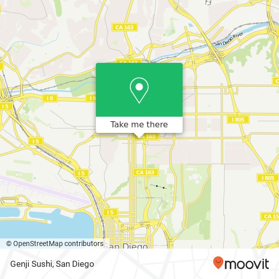 Mapa de Genji Sushi, 711 University Ave San Diego, CA 92103