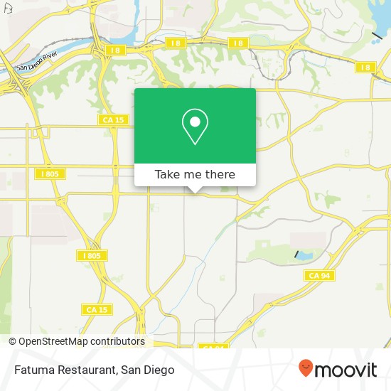 Mapa de Fatuma Restaurant, 4869 University Ave San Diego, CA 92105