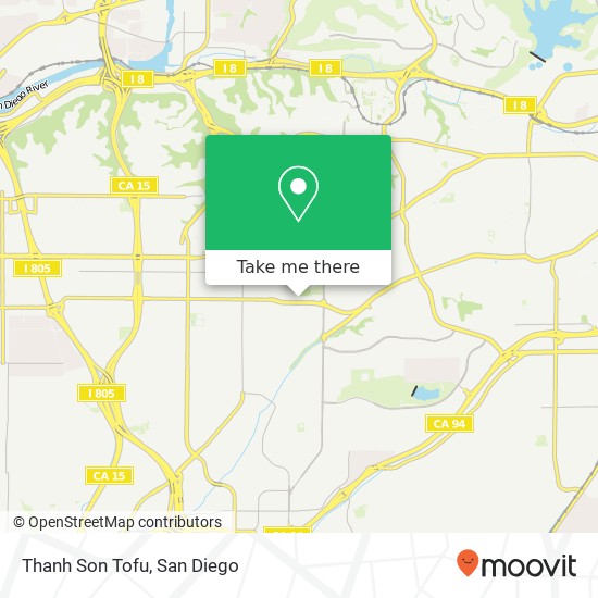 Mapa de Thanh Son Tofu, 5296 University Ave San Diego, CA 92105