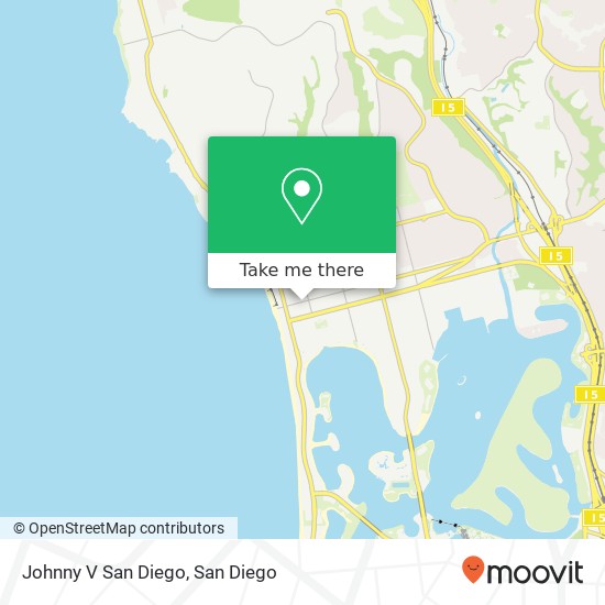 Mapa de Johnny V San Diego, 945 Garnet Ave San Diego, CA 92109
