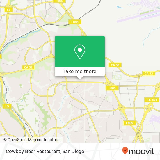 Mapa de Cowboy Beer Restaurant, 4957 Diane Ave San Diego, CA 92117