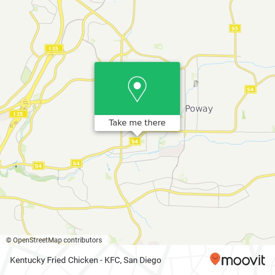 Mapa de Kentucky Fried Chicken - KFC, 12660 Poway Rd Poway, CA 92064