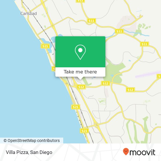 Mapa de Villa Pizza, Carlsbad, CA 92008