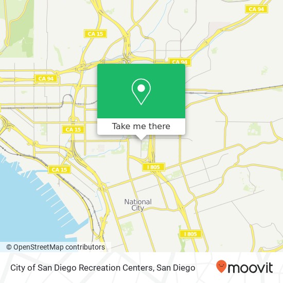 Mapa de City of San Diego Recreation Centers