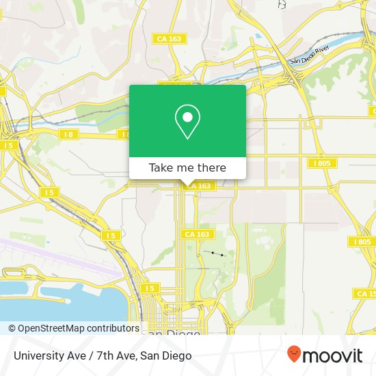 Mapa de University Ave / 7th Ave
