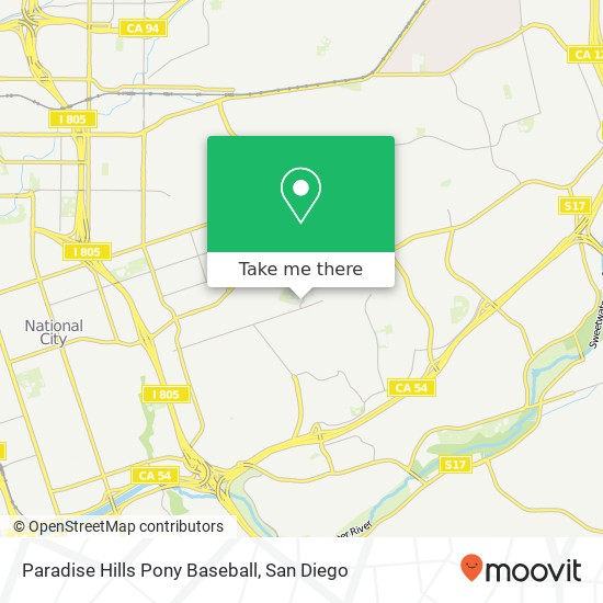 Mapa de Paradise Hills Pony Baseball