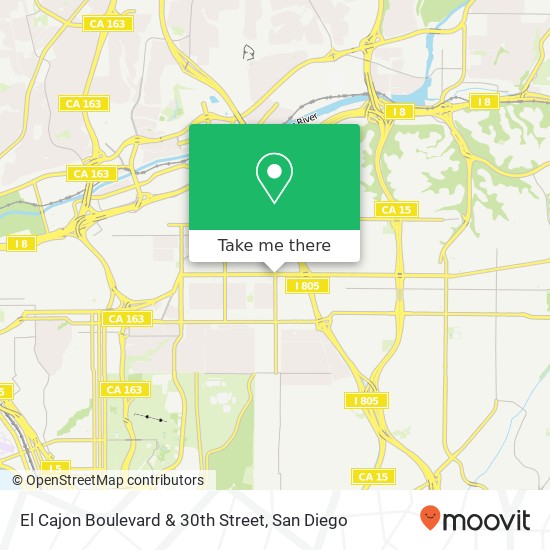 El Cajon Boulevard & 30th Street map
