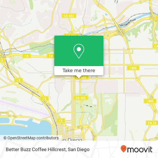 Better Buzz Coffee Hillcrest map