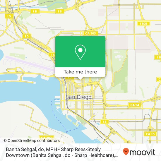 Mapa de Banita Sehgal, do, MPH - Sharp Rees-Stealy Downtown (Banita Sehgal, do - Sharp Healthcare)