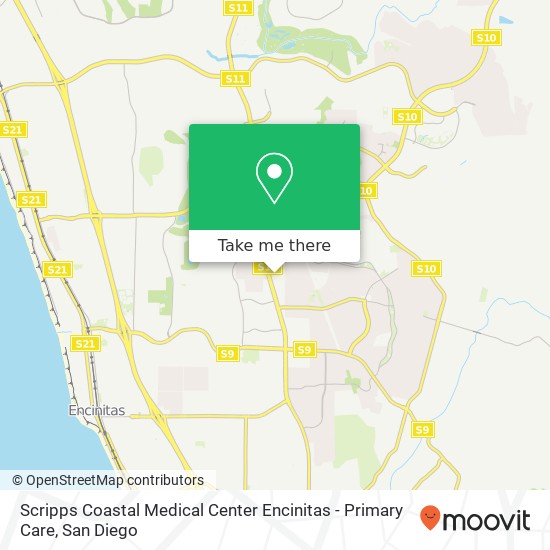 Scripps Coastal Medical Center Encinitas - Primary Care map