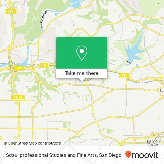 Sdsu_professional Studies and Fine Arts map
