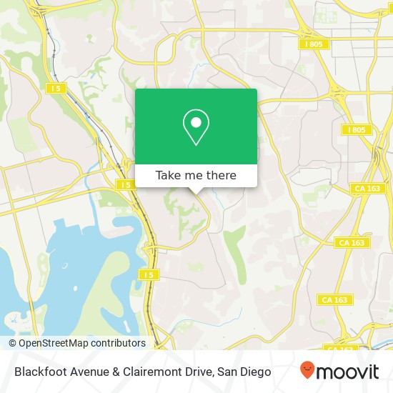 Blackfoot Avenue & Clairemont Drive map
