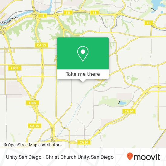 Unity San Diego - Christ Church Unity map