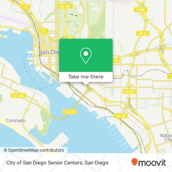 City of San Diego Senior Centers map