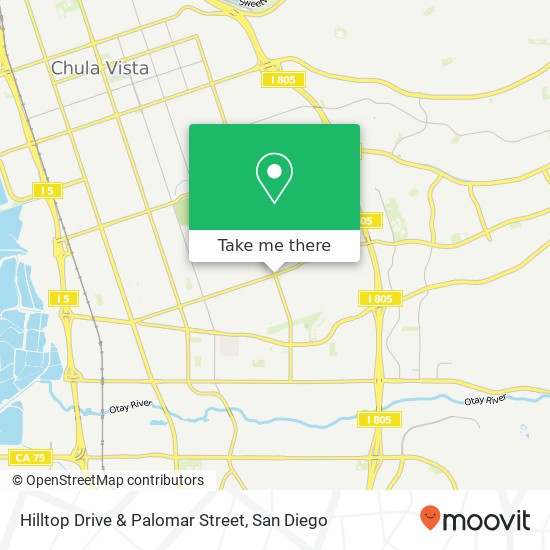 Hilltop Drive & Palomar Street map