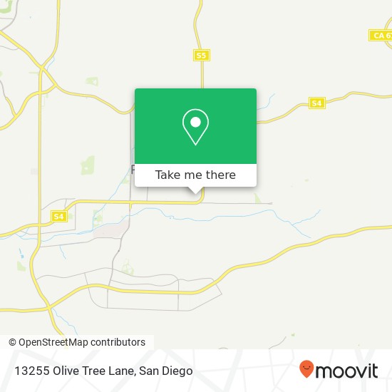 Mapa de 13255 Olive Tree Lane