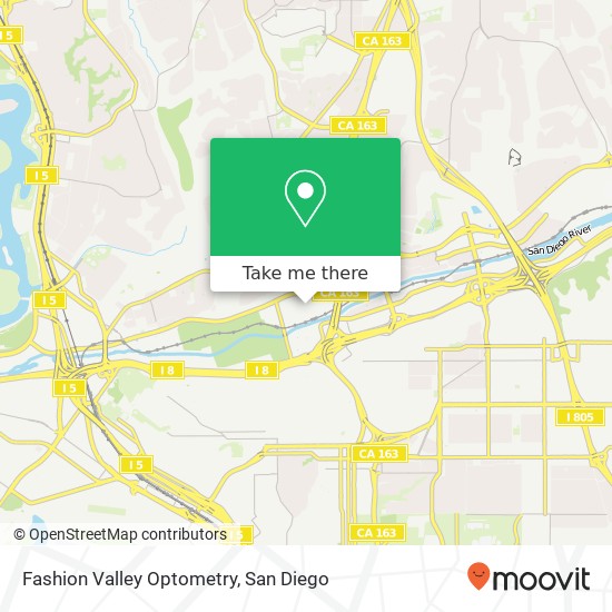 Fashion Valley Optometry map