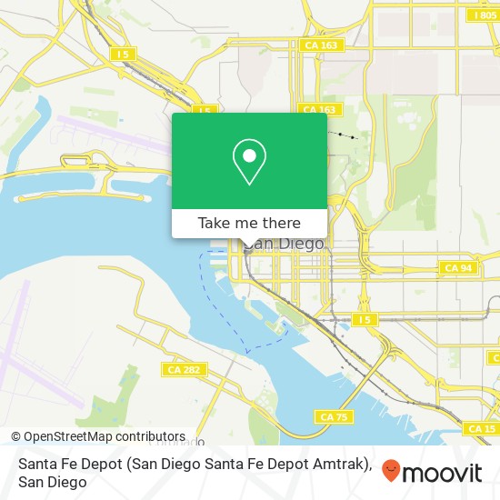 Mapa de Santa Fe Depot (San Diego Santa Fe Depot Amtrak)
