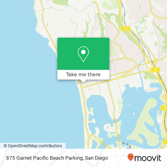 Mapa de 875 Garnet Pacific Beach Parking