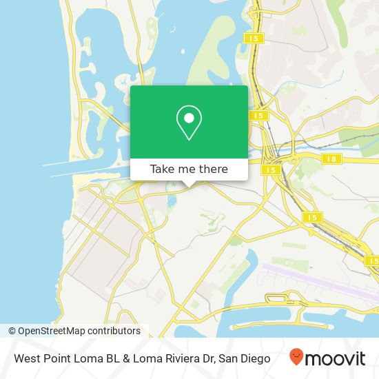 West Point Loma BL & Loma Riviera Dr map