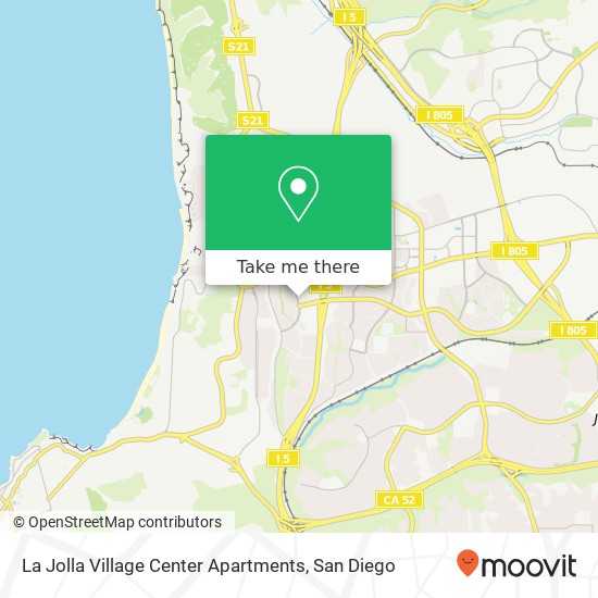 Mapa de La Jolla Village Center Apartments