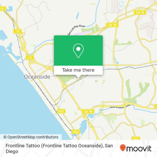 Frontline Tattoo (Frontline Tattoo Oceanside) map