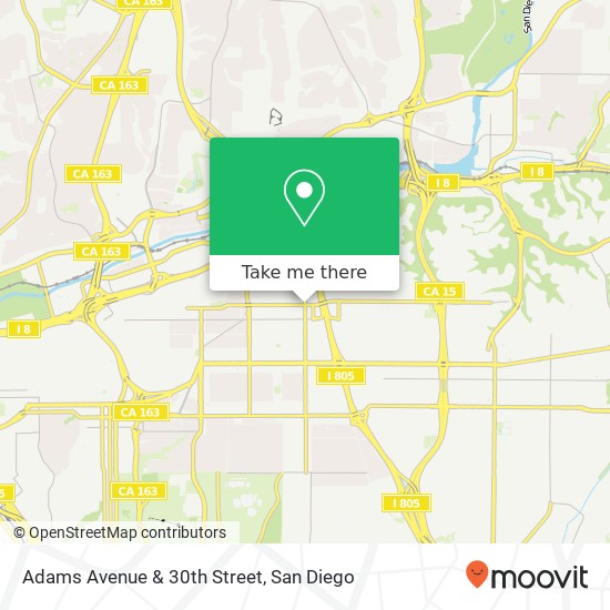 Adams Avenue & 30th Street map