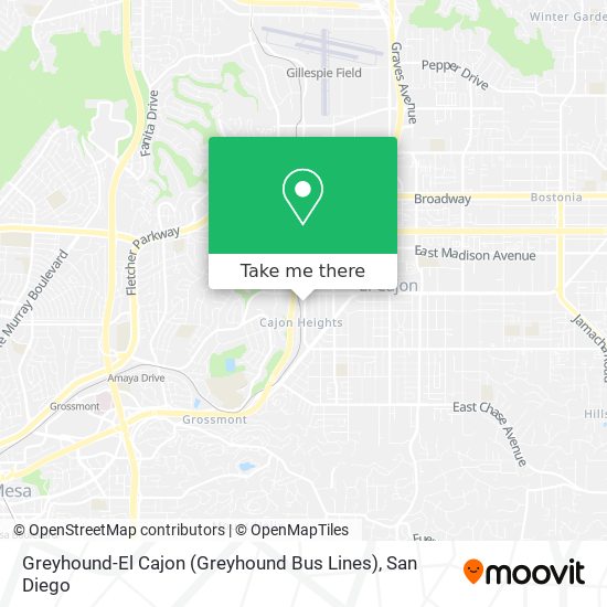 Greyhound-El Cajon (Greyhound Bus Lines) map