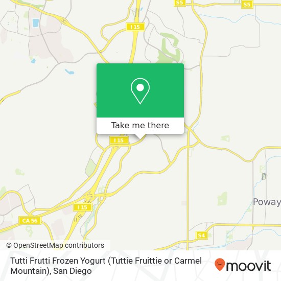 Mapa de Tutti Frutti Frozen Yogurt (Tuttie Fruittie or Carmel Mountain)