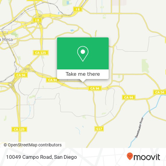 Mapa de 10049 Campo Road