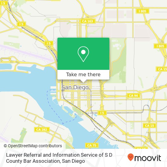 Mapa de Lawyer Referral and Information Service of S D County Bar Association