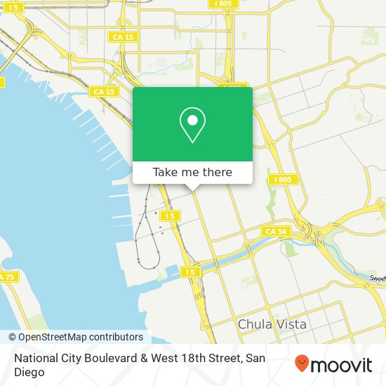 Mapa de National City Boulevard & West 18th Street