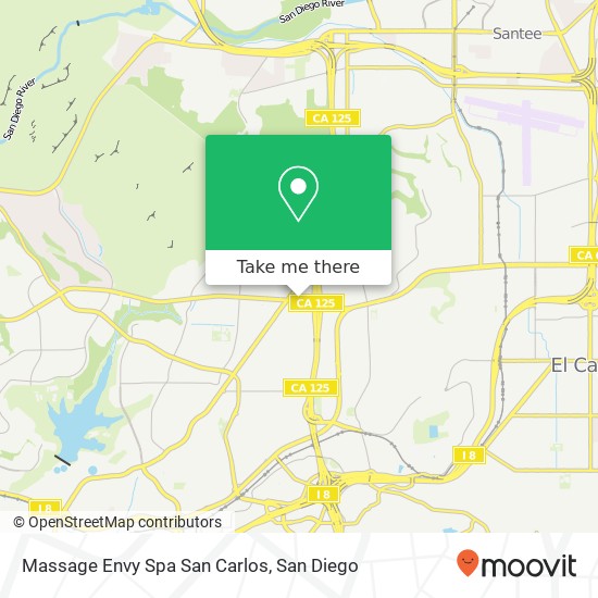 Mapa de Massage Envy Spa San Carlos