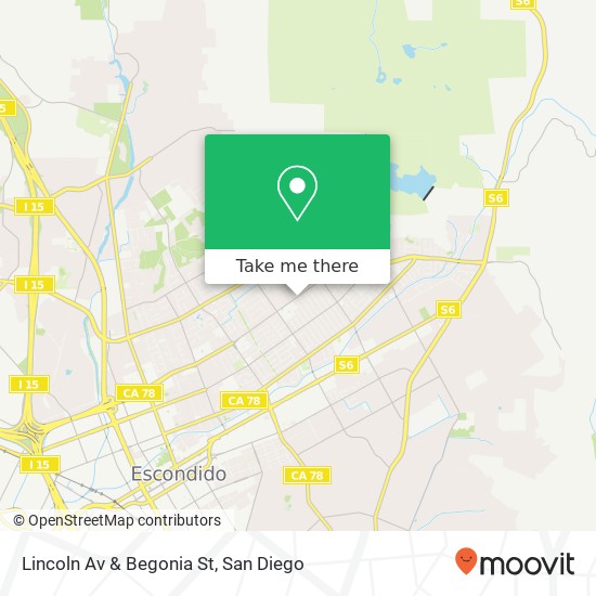 Lincoln Av & Begonia St map
