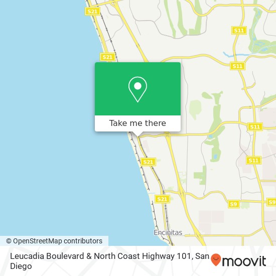 Leucadia Boulevard & North Coast Highway 101 map