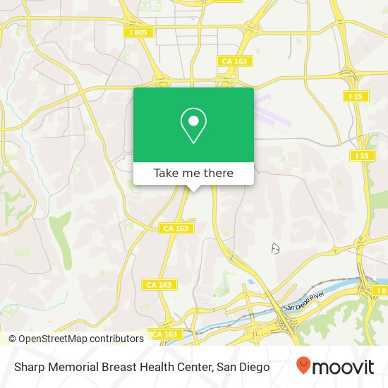 Mapa de Sharp Memorial Breast Health Center
