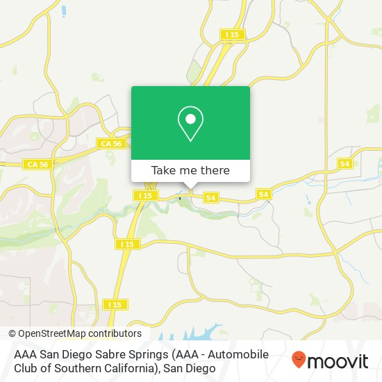 AAA San Diego Sabre Springs (AAA - Automobile Club of Southern California) map
